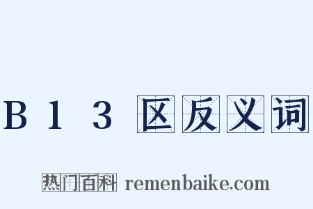 B13区反义词是什么意思的图片